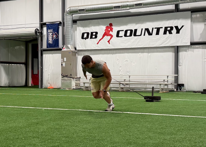 Athlete performing return to sport rehab
